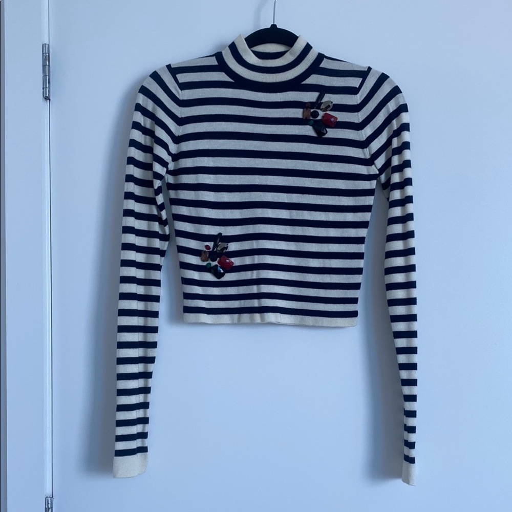 Striped Black and White Women's Top